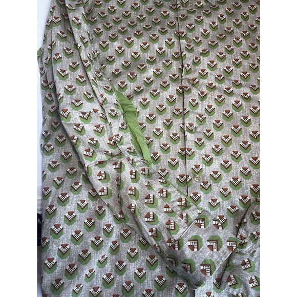 Men’s Hugo Boss Button Up Green Print Long Sleeve Size Large - Picture 4 of 9